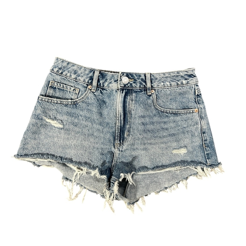 Garage Denim Blue Distressed Cutoff Jean Shorts Juniors 7